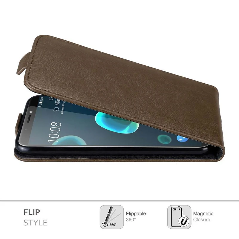 Cadorabo Hülle kompatibel mit HTC Desire 12 PLUS Schutzhülle im Flip Design mit Magnetverschluss