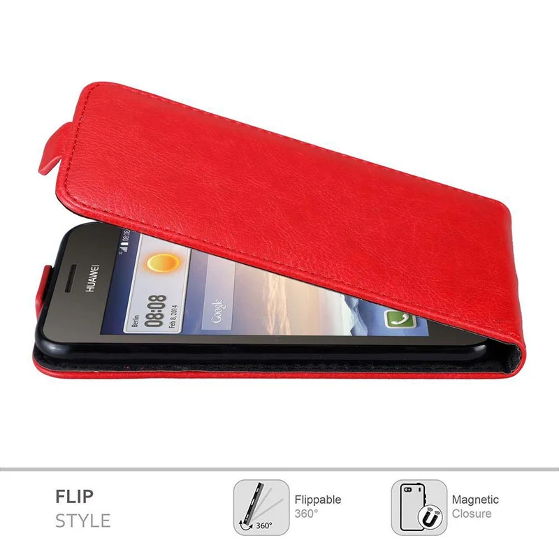 Cadorabo Hülle kompatibel mit Huawei Y3 / Y3C / Y330 / Y331 / Y360 Schutzhülle im Flip Design mit Magnetverschluss