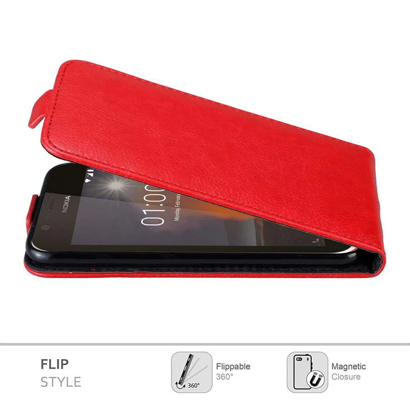 Cadorabo Hülle kompatibel mit Nokia 1 2018 Schutzhülle im Flip Design mit Magnetverschluss