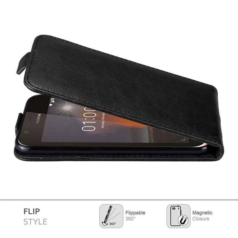 Cadorabo Hülle kompatibel mit Nokia 1 2018 Schutzhülle im Flip Design mit Magnetverschluss