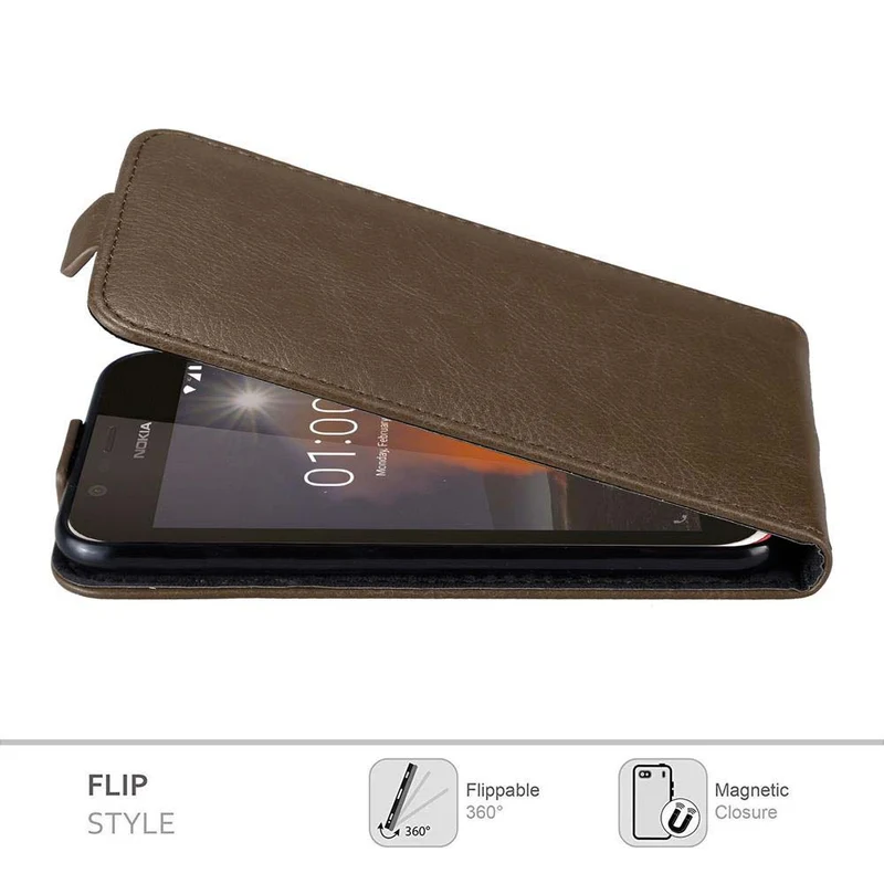 Cadorabo Hülle kompatibel mit Nokia 1 2018 Schutzhülle im Flip Design mit Magnetverschluss