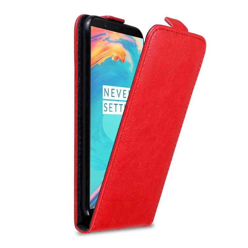 Cadorabo Hülle kompatibel mit OnePlus 5T Schutzhülle im Flip Design mit Magnetverschluss
