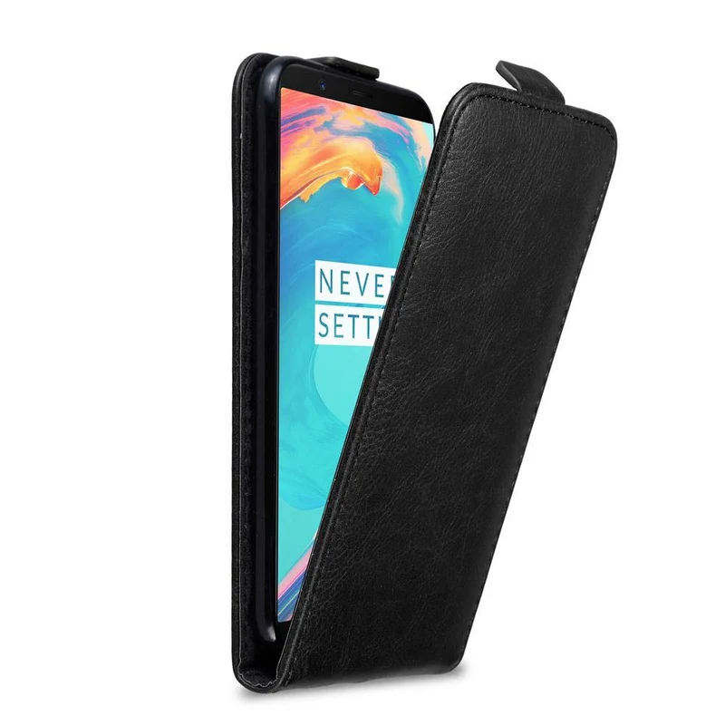 Cadorabo Hülle kompatibel mit OnePlus 5T Schutzhülle im Flip Design mit Magnetverschluss