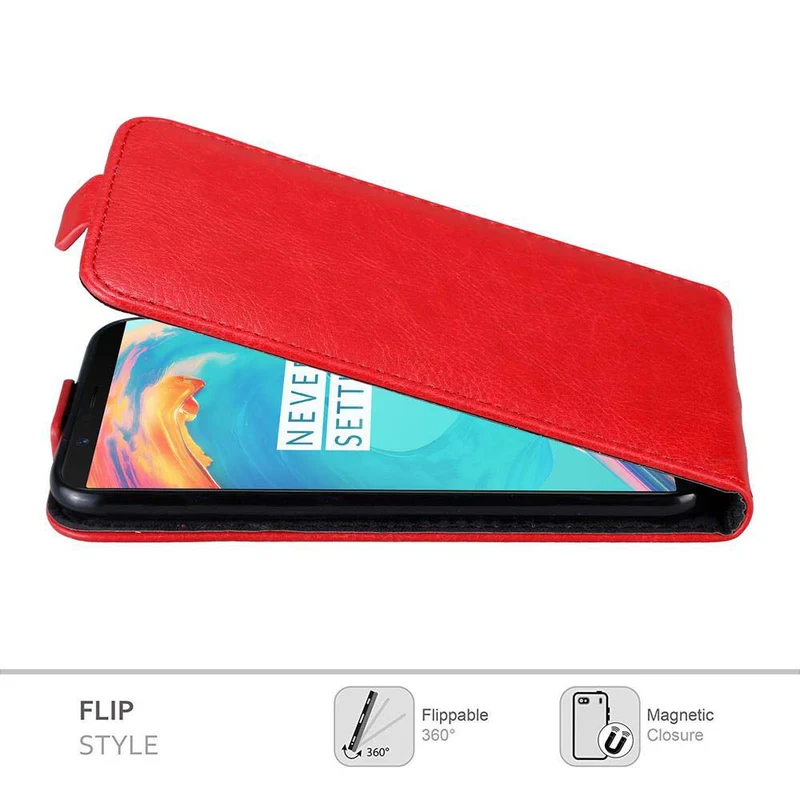 Cadorabo Hülle kompatibel mit OnePlus 5T Schutzhülle im Flip Design mit Magnetverschluss