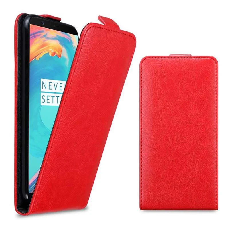 Cadorabo Hülle kompatibel mit OnePlus 5T Schutzhülle im Flip Design mit Magnetverschluss