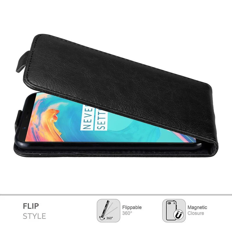 Cadorabo Hülle kompatibel mit OnePlus 5T Schutzhülle im Flip Design mit Magnetverschluss