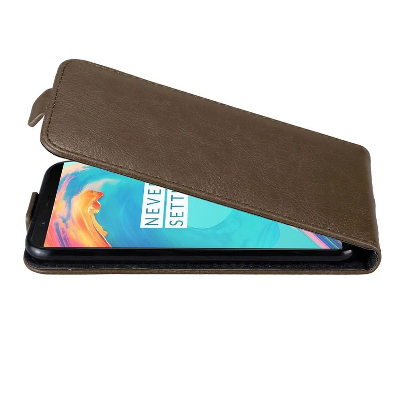 Cadorabo Hülle kompatibel mit OnePlus 5T Schutzhülle im Flip Design mit Magnetverschluss