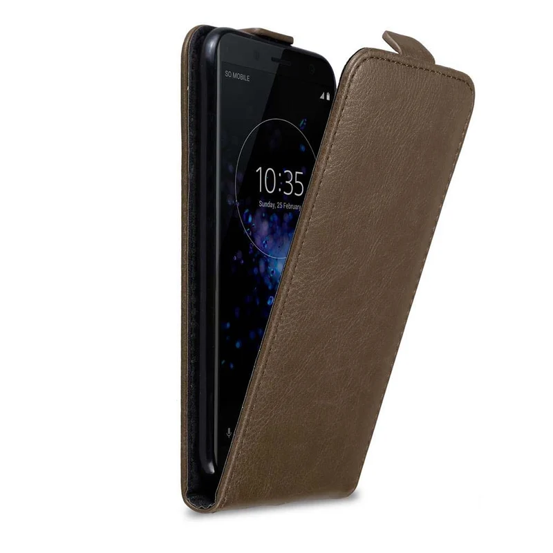 Cadorabo Hülle kompatibel mit Sony Xperia XZ2 COMPACT Schutzhülle im Flip Design mit Magnetverschluss