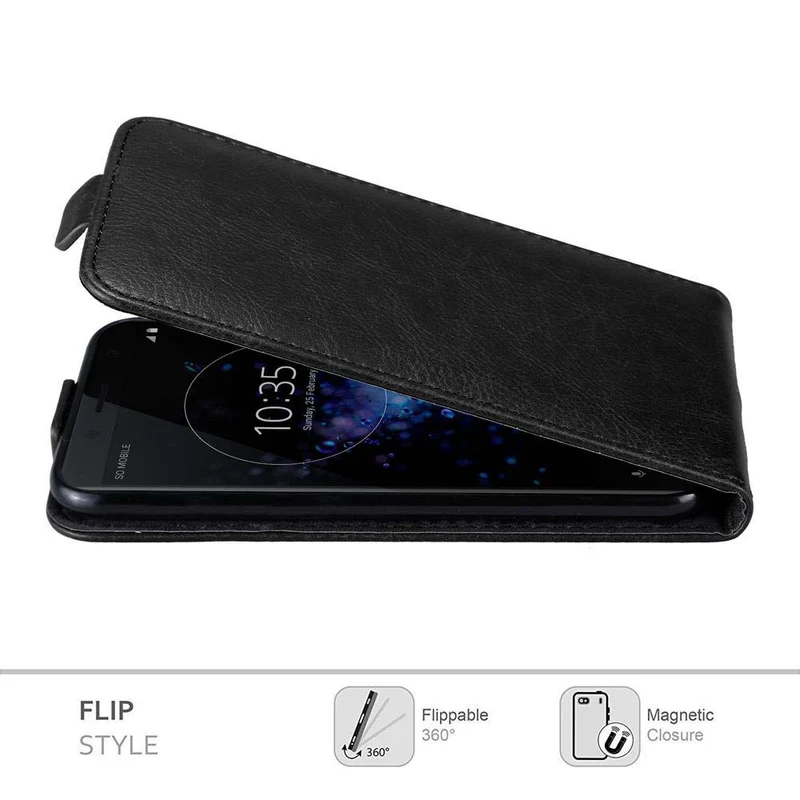 Cadorabo Hülle kompatibel mit Sony Xperia XZ2 COMPACT Schutzhülle im Flip Design mit Magnetverschluss