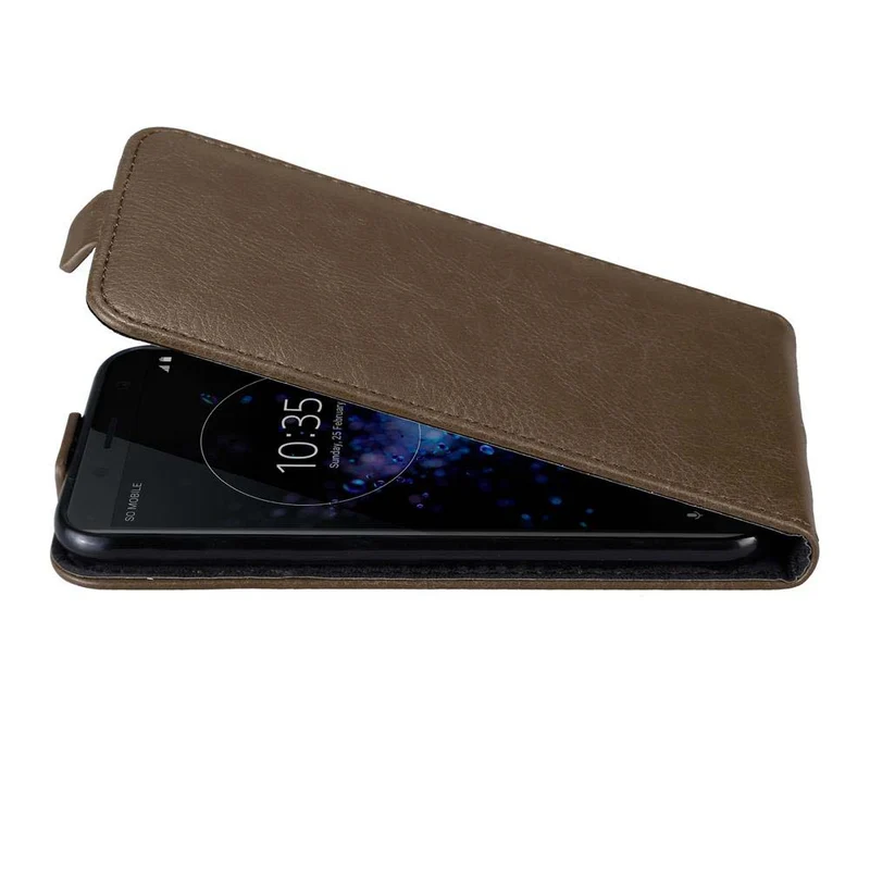 Cadorabo Hülle kompatibel mit Sony Xperia XZ2 COMPACT Schutzhülle im Flip Design mit Magnetverschluss