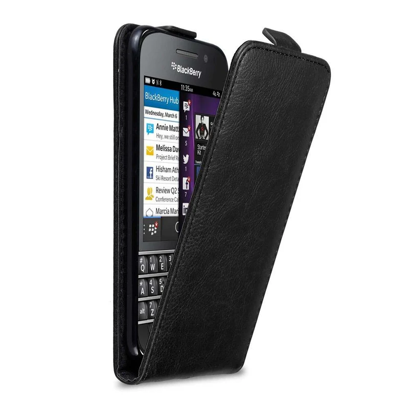 Cadorabo Hülle kompatibel mit Blackberry Q10 Schutzhülle im Flip Design mit Magnetverschluss