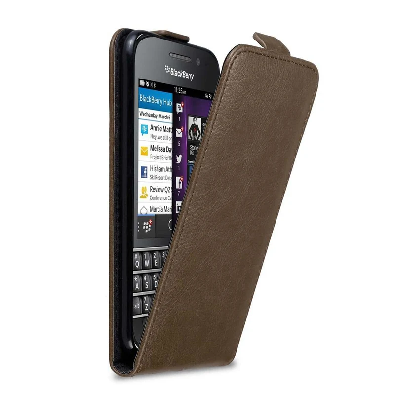 Cadorabo Hülle kompatibel mit Blackberry Q10 Schutzhülle im Flip Design mit Magnetverschluss
