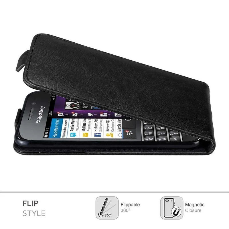 Cadorabo Hülle kompatibel mit Blackberry Q10 Schutzhülle im Flip Design mit Magnetverschluss