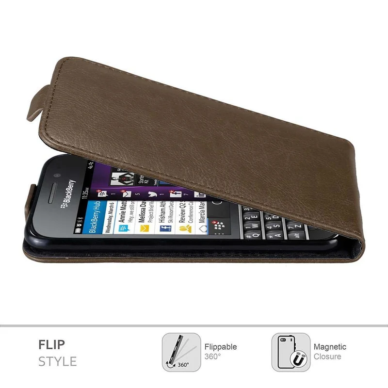 Cadorabo Hülle kompatibel mit Blackberry Q10 Schutzhülle im Flip Design mit Magnetverschluss