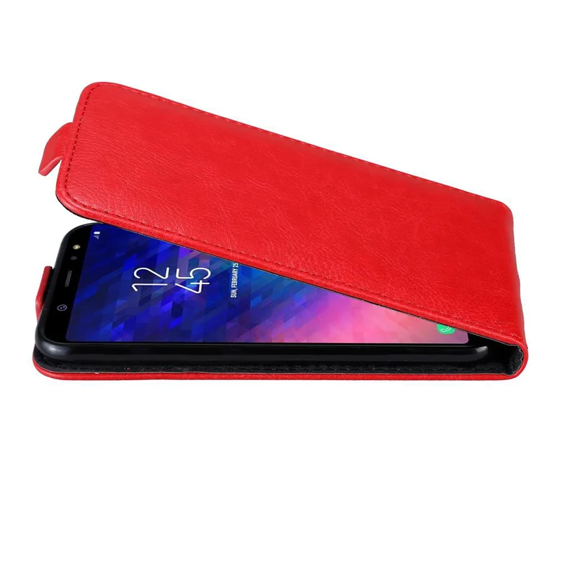 Cadorabo Hülle kompatibel mit Samsung Galaxy A6 PLUS 2018 Schutzhülle im Flip Design mit Magnetverschluss