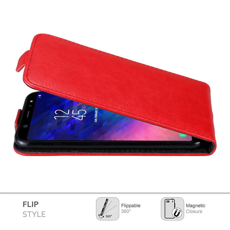 Cadorabo Hülle kompatibel mit Samsung Galaxy A6 PLUS 2018 Schutzhülle im Flip Design mit Magnetverschluss