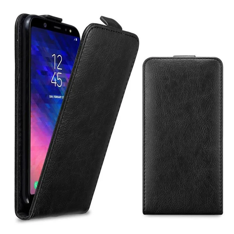 Cadorabo Hülle kompatibel mit Samsung Galaxy A6 PLUS 2018 Schutzhülle im Flip Design mit Magnetverschluss