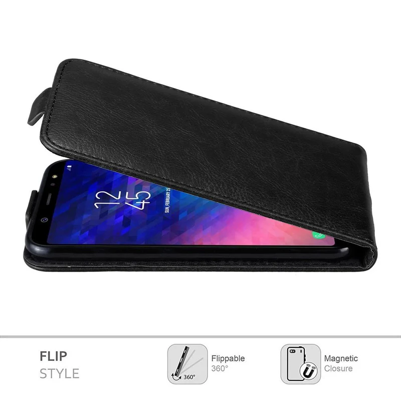 Cadorabo Hülle kompatibel mit Samsung Galaxy A6 PLUS 2018 Schutzhülle im Flip Design mit Magnetverschluss