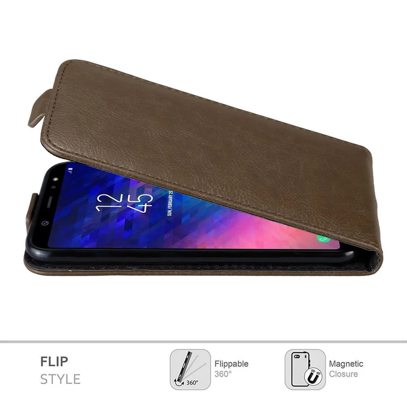 Cadorabo Hülle kompatibel mit Samsung Galaxy A6 PLUS 2018 Schutzhülle im Flip Design mit Magnetverschluss