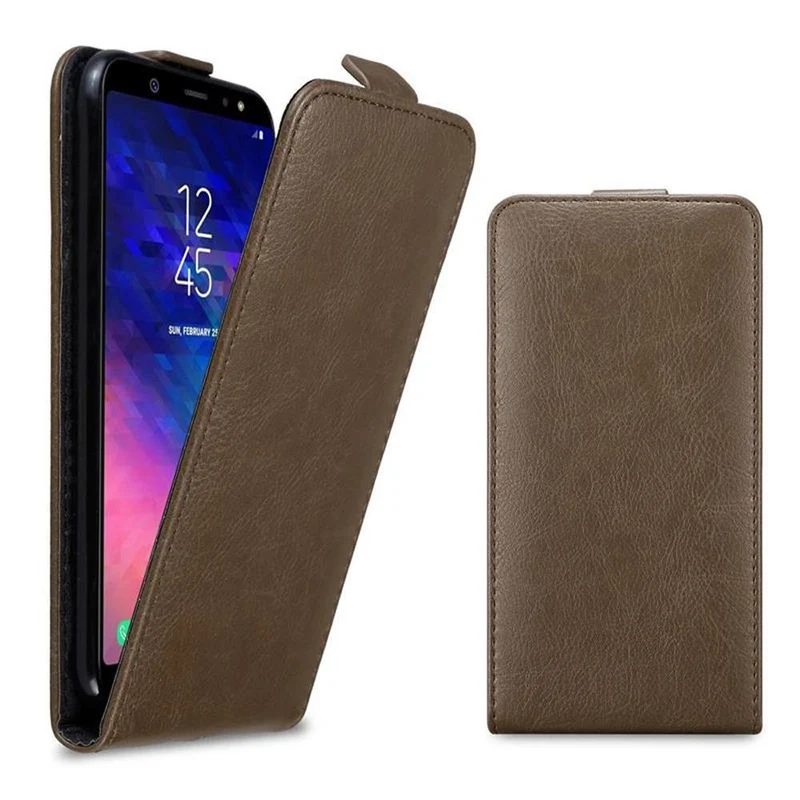 Cadorabo Hülle kompatibel mit Samsung Galaxy A6 PLUS 2018 Schutzhülle im Flip Design mit Magnetverschluss