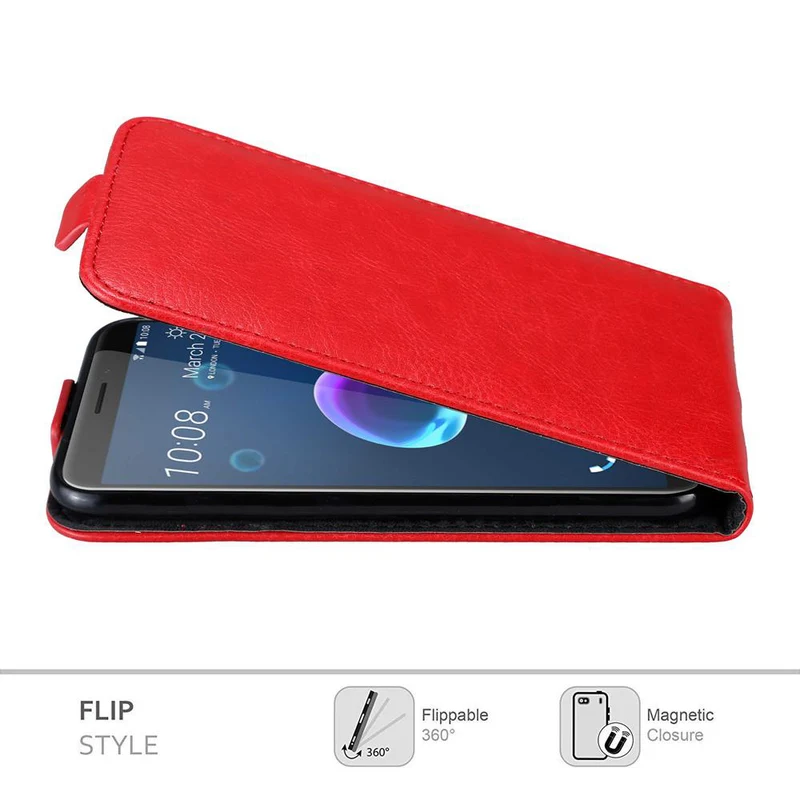Cadorabo Hülle kompatibel mit HTC Desire 12 Schutzhülle im Flip Design mit Magnetverschluss