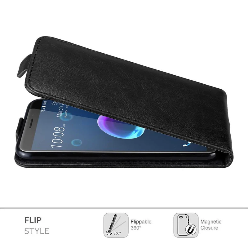 Cadorabo Hülle kompatibel mit HTC Desire 12 Schutzhülle im Flip Design mit Magnetverschluss