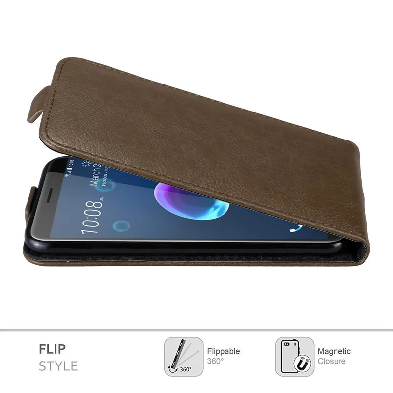 Cadorabo Hülle kompatibel mit HTC Desire 12 Schutzhülle im Flip Design mit Magnetverschluss