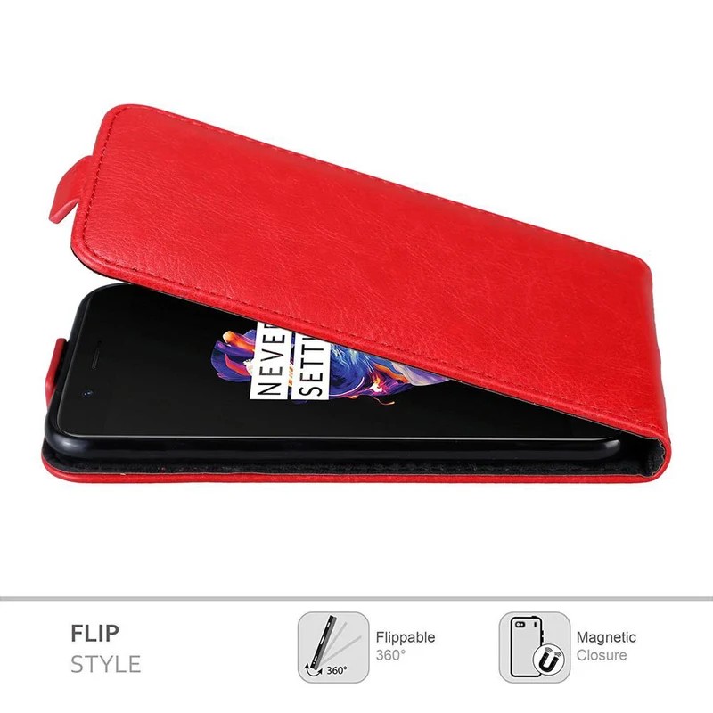 Cadorabo Hülle kompatibel mit OnePlus 5 Schutzhülle im Flip Design mit Magnetverschluss
