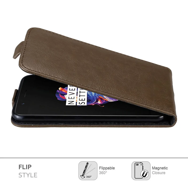 Cadorabo Hülle kompatibel mit OnePlus 5 Schutzhülle im Flip Design mit Magnetverschluss