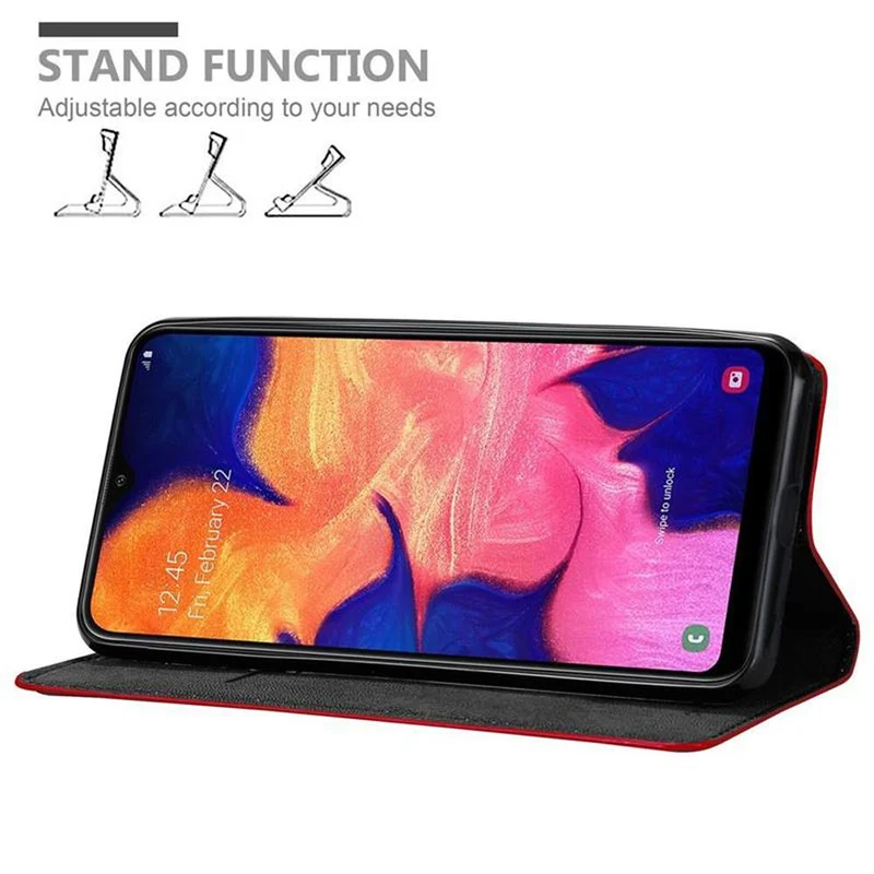 Cadorabo Hülle kompatibel mit Samsung Galaxy A10 / M10 Schutzhülle mit Magnetverschluss, Standfunktion und Kartenfach