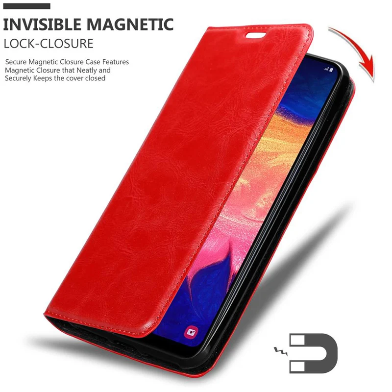 Cadorabo Hülle kompatibel mit Samsung Galaxy A10 / M10 Schutzhülle mit Magnetverschluss, Standfunktion und Kartenfach
