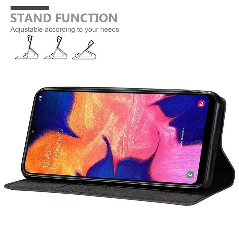 Cadorabo Hülle kompatibel mit Samsung Galaxy A10 / M10 Schutzhülle mit Magnetverschluss, Standfunktion und Kartenfach
