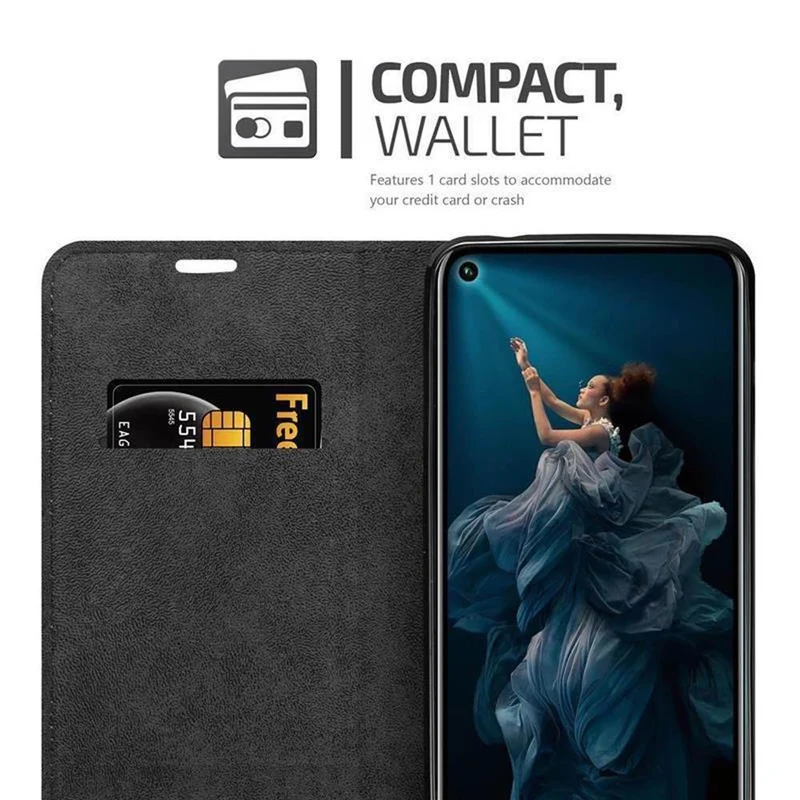 Cadorabo Hülle kompatibel mit Honor 20 PRO Schutzhülle mit Magnetverschluss, Standfunktion und Kartenfach