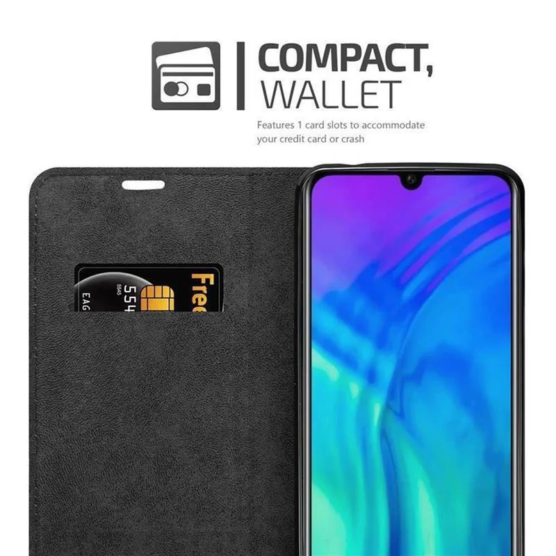 Cadorabo Hülle kompatibel mit Honor 10i / 20i / 20 LITE / Huawei Enjoy 9S Schutzhülle mit Magnetverschluss, Standfunktion und Kartenfach