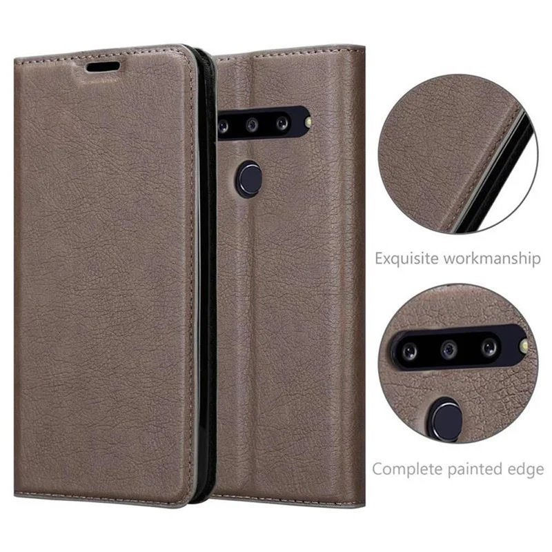 Cadorabo Hülle kompatibel mit LG G8S Schutzhülle mit Magnetverschluss, Standfunktion und Kartenfach