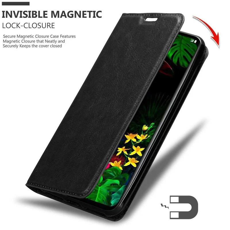 Cadorabo Hülle kompatibel mit LG G8S Schutzhülle mit Magnetverschluss, Standfunktion und Kartenfach