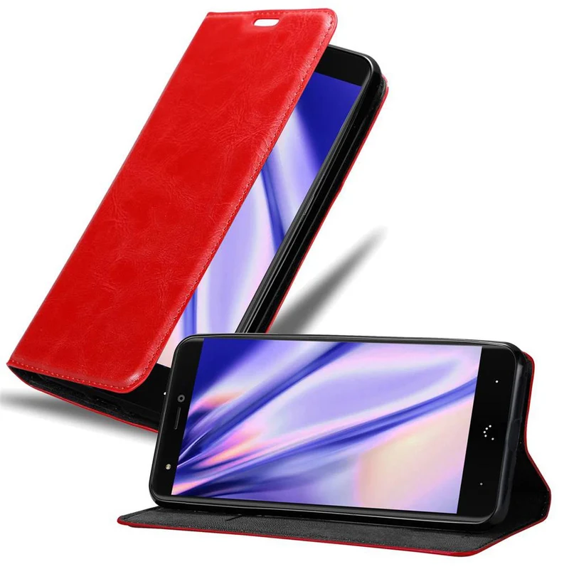 Cadorabo Hülle kompatibel mit BQ Aquaris X PRO Schutzhülle mit Magnetverschluss, Standfunktion und Kartenfach