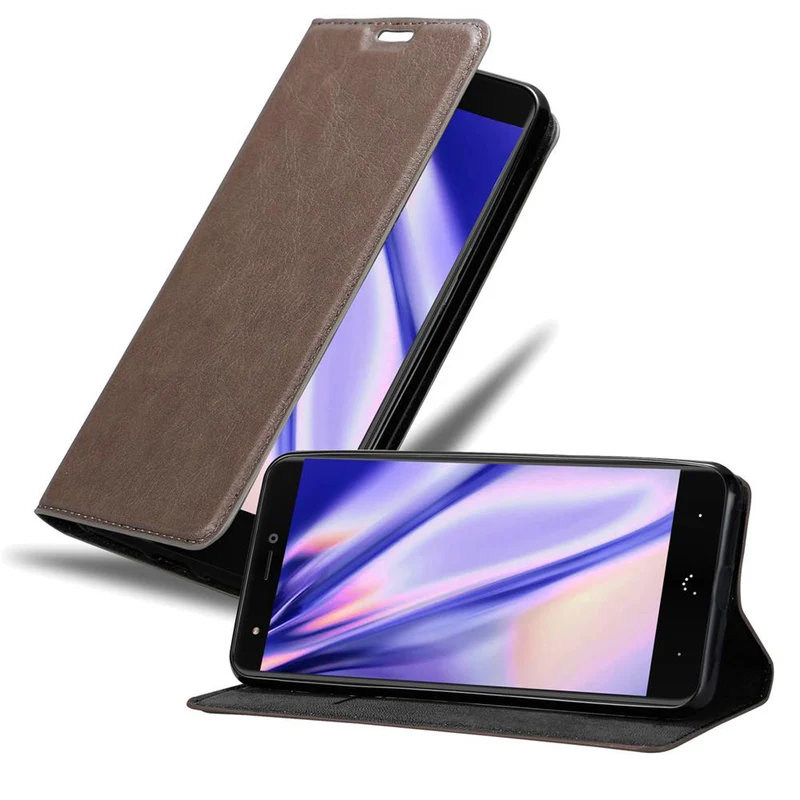 Cadorabo Hülle kompatibel mit BQ Aquaris X PRO Schutzhülle mit Magnetverschluss, Standfunktion und Kartenfach