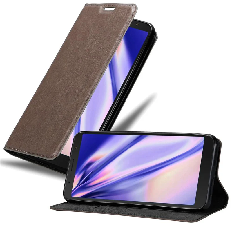 Cadorabo Hülle kompatibel mit Alcatel 3C Schutzhülle mit Magnetverschluss, Standfunktion und Kartenfach