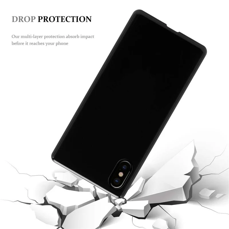 Cadorabo Hülle und Panzer Folie kompatibel mit Apple iPhone X / XS TPU Silikon Case Cover