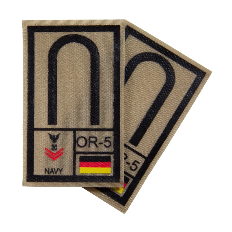 BW Rangabzeichen International bedruckt Marine Klett für KBS SK Schwarz