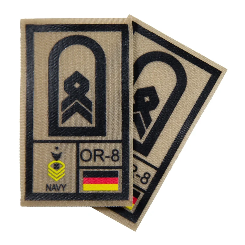 BW Rangabzeichen International bedruckt Marine Klett für KBS SK Schwarz