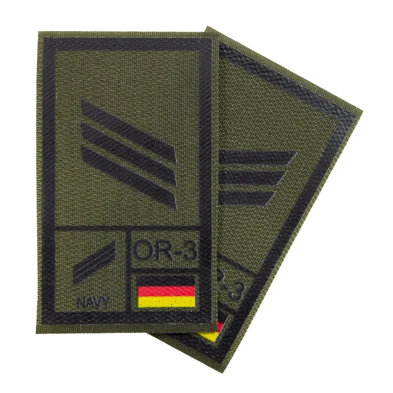 BW Rangabzeichen International bedruckt Marine Klett für KBS SK Schwarz