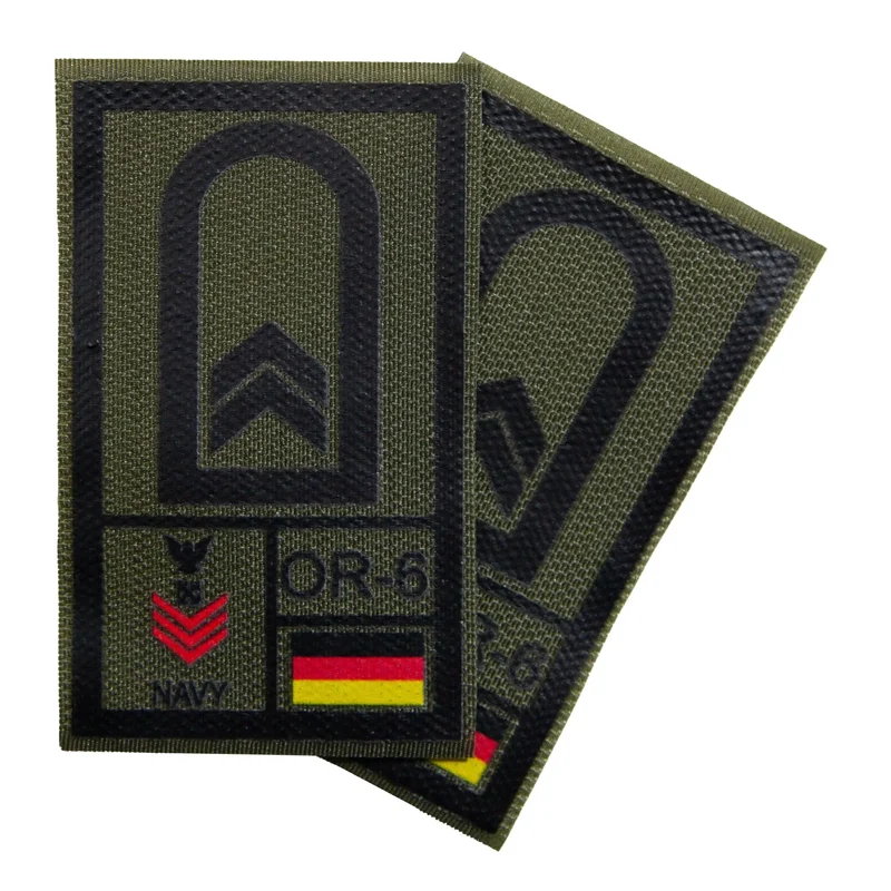 BW Rangabzeichen International bedruckt Marine Klett für KBS SK Schwarz