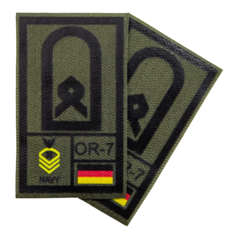 BW Rangabzeichen International bedruckt Marine Klett für KBS SK Schwarz