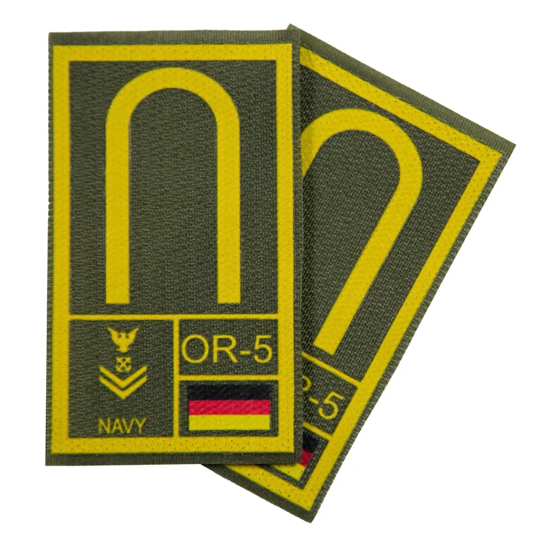 BW Rangabzeichen International bedruckt Marine Klett für KBS SK Gelbgold