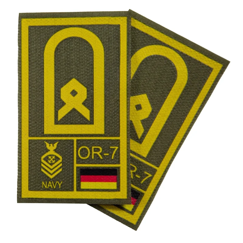 BW Rangabzeichen International bedruckt Marine Klett für KBS SK Gelbgold