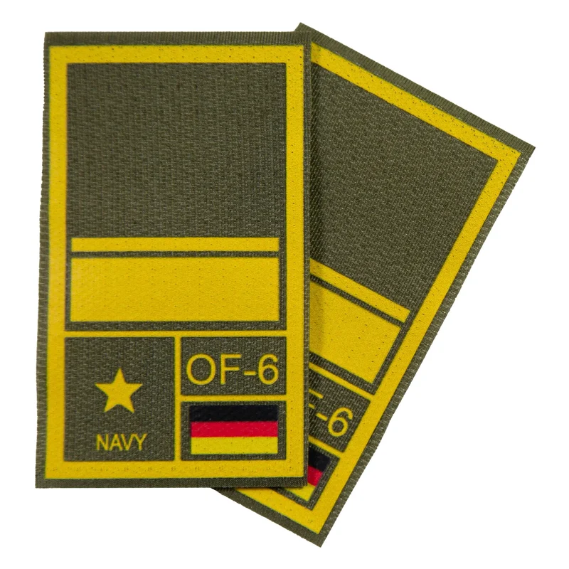 BW Rangabzeichen International bedruckt Marine Klett für KBS SK Gelbgold