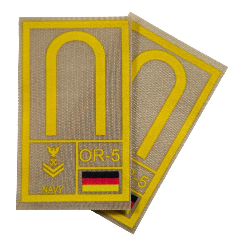 BW Rangabzeichen International bedruckt Marine Klett für KBS SK Gelbgold