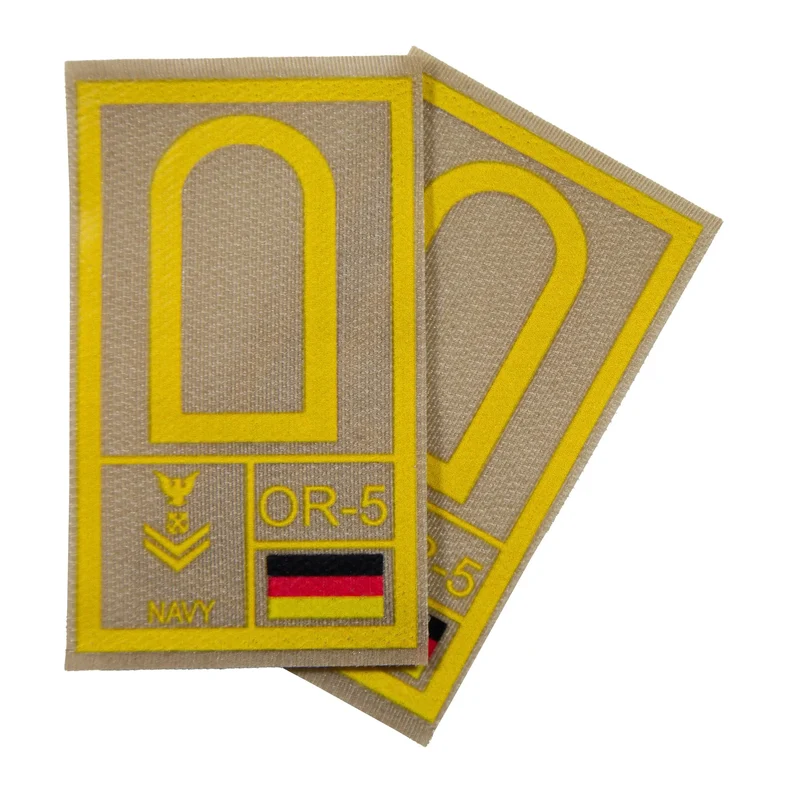 BW Rangabzeichen International bedruckt Marine Klett für KBS SK Gelbgold